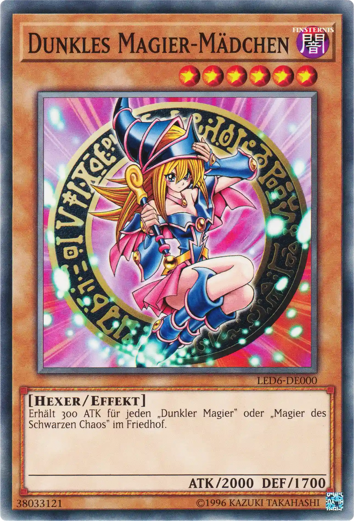 Dunkles Magier-Mädchen Yu-Gi-Oh! Karte LED6-DE000 Common