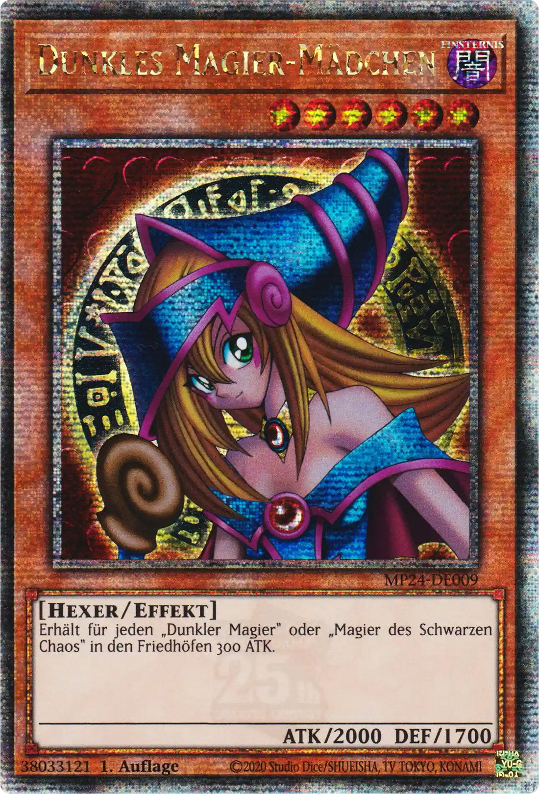 Dunkles Magier-Mädchen Yu-Gi-Oh! Karte MP24-DE009 Quarter Century Secret Rare