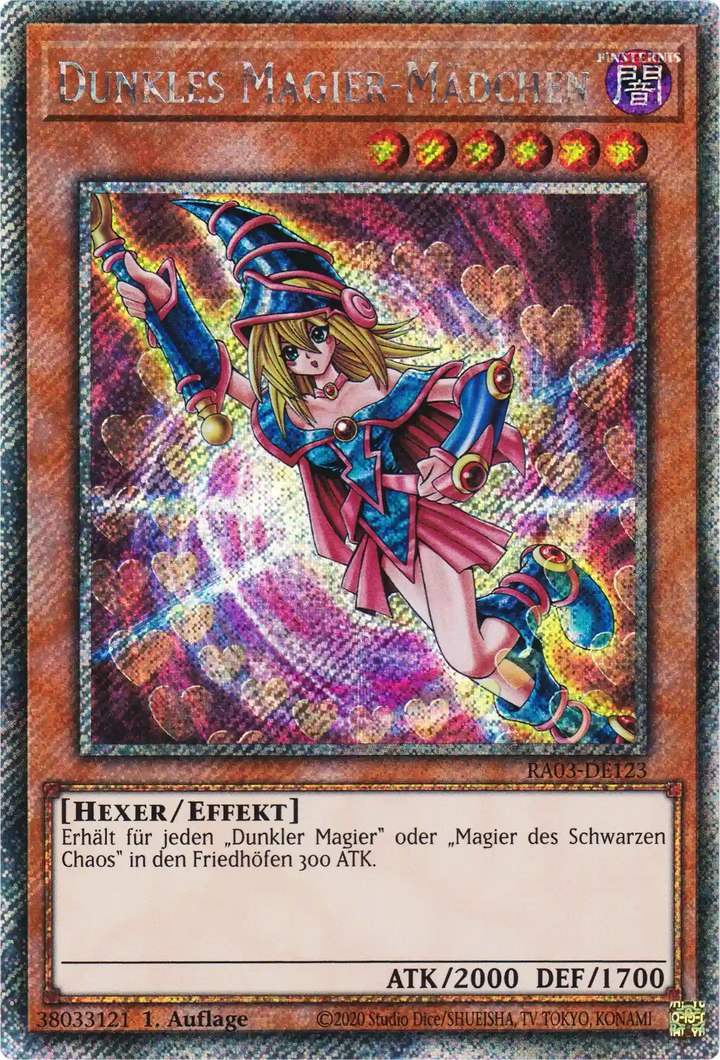 Dunkles Magier-Mädchen Yu-Gi-Oh! Karte RA03-DE123 Platinum Secret Rare