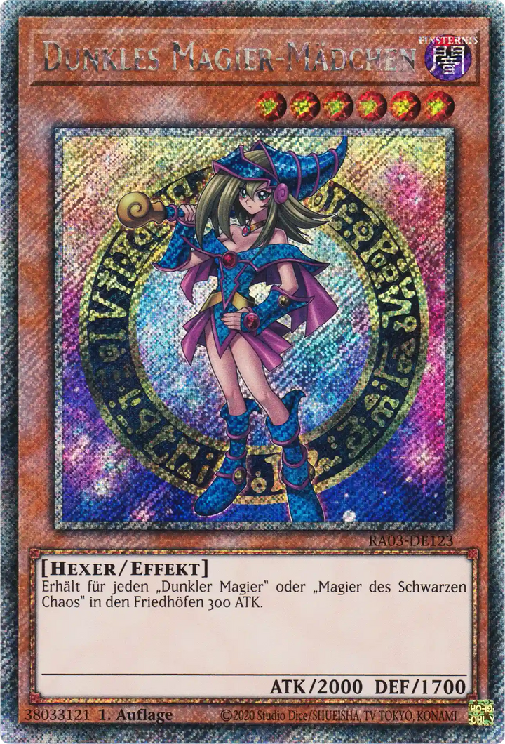 Dunkles Magier-Mädchen Yu-Gi-Oh! Karte RA03-DE123 Platinum Secret Rare