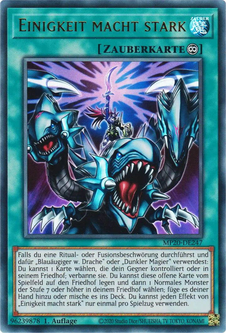Einigkeit macht stark Yu-Gi-Oh! Karte MP20-DE247 Ultra Rare