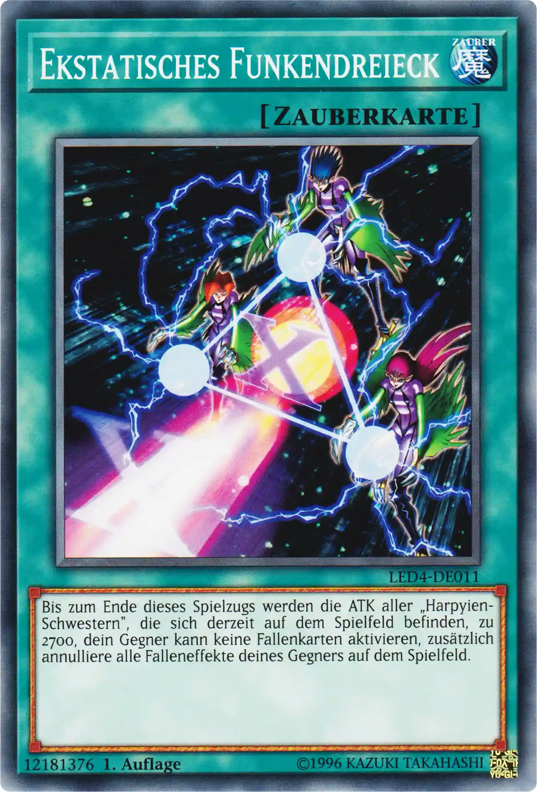 Ekstatisches Funkendreieck Yu-Gi-Oh! Karte LED4-DE011 Common
