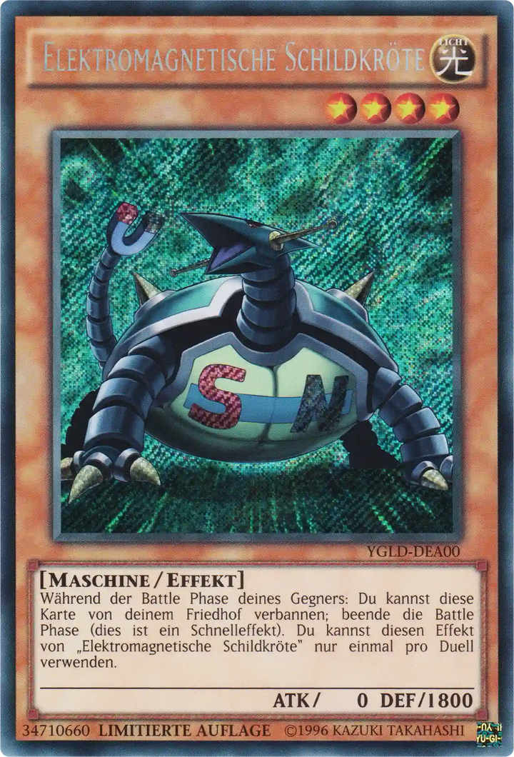Elektromagnetische Schildkröte Yu-Gi-Oh! Karte YGLD-DEA00 Secret Rare