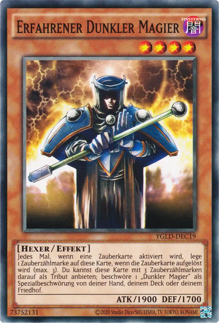 Erfahrener Dunkler Magier Yu-Gi-Oh! Karte YGLD-DEC19 Common