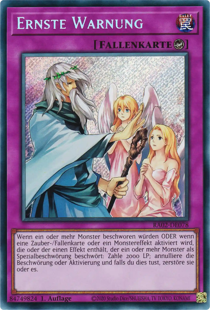 Ernste Warnung Yu-Gi-Oh! Karte RA02-DE078 Secret Rare