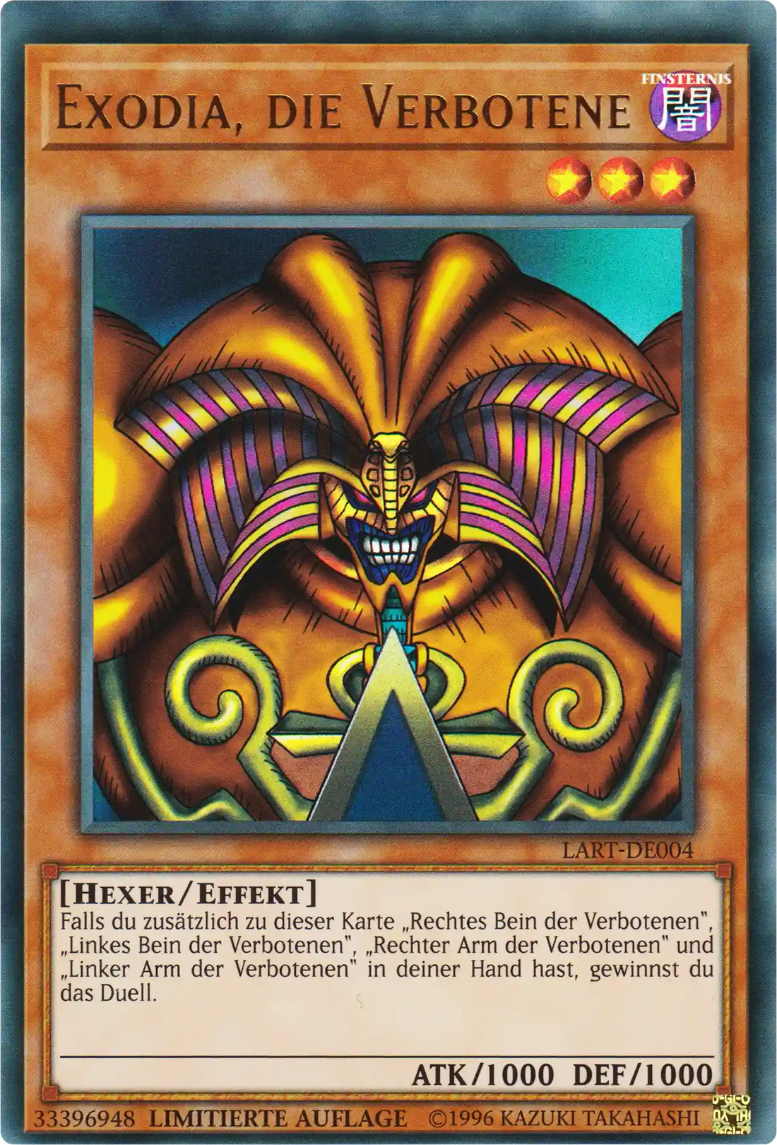 Exodia, die Verbotene Yu-Gi-Oh! Karte LART-DE004 Ultra Rare