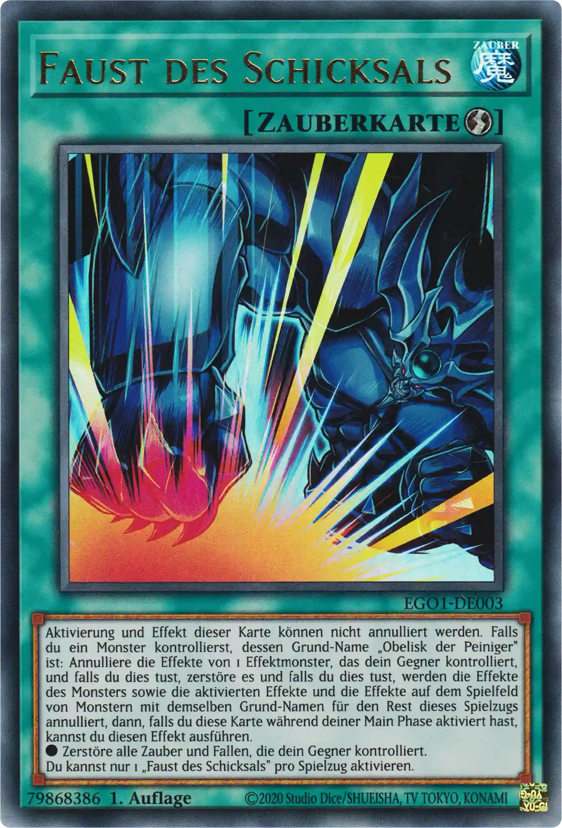 Faust des Schicksals Yu-Gi-Oh! Karte EGO1-DE003 Ultra Rare