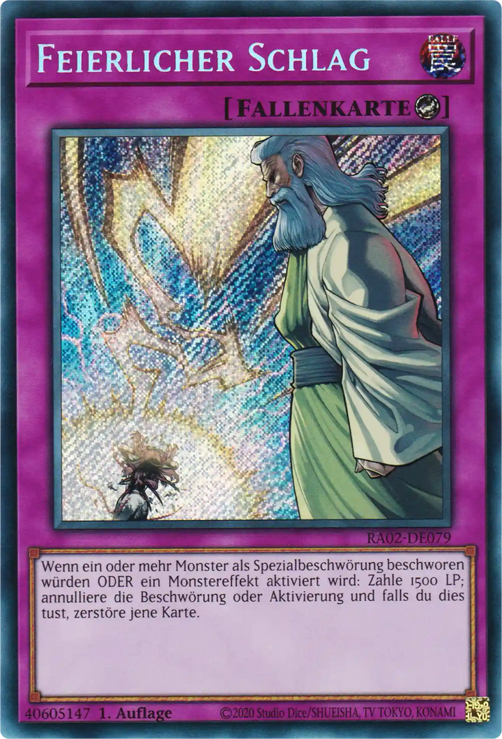 Feierlicher Schlag Yu-Gi-Oh! Karte RA02-DE079 Secret Rare