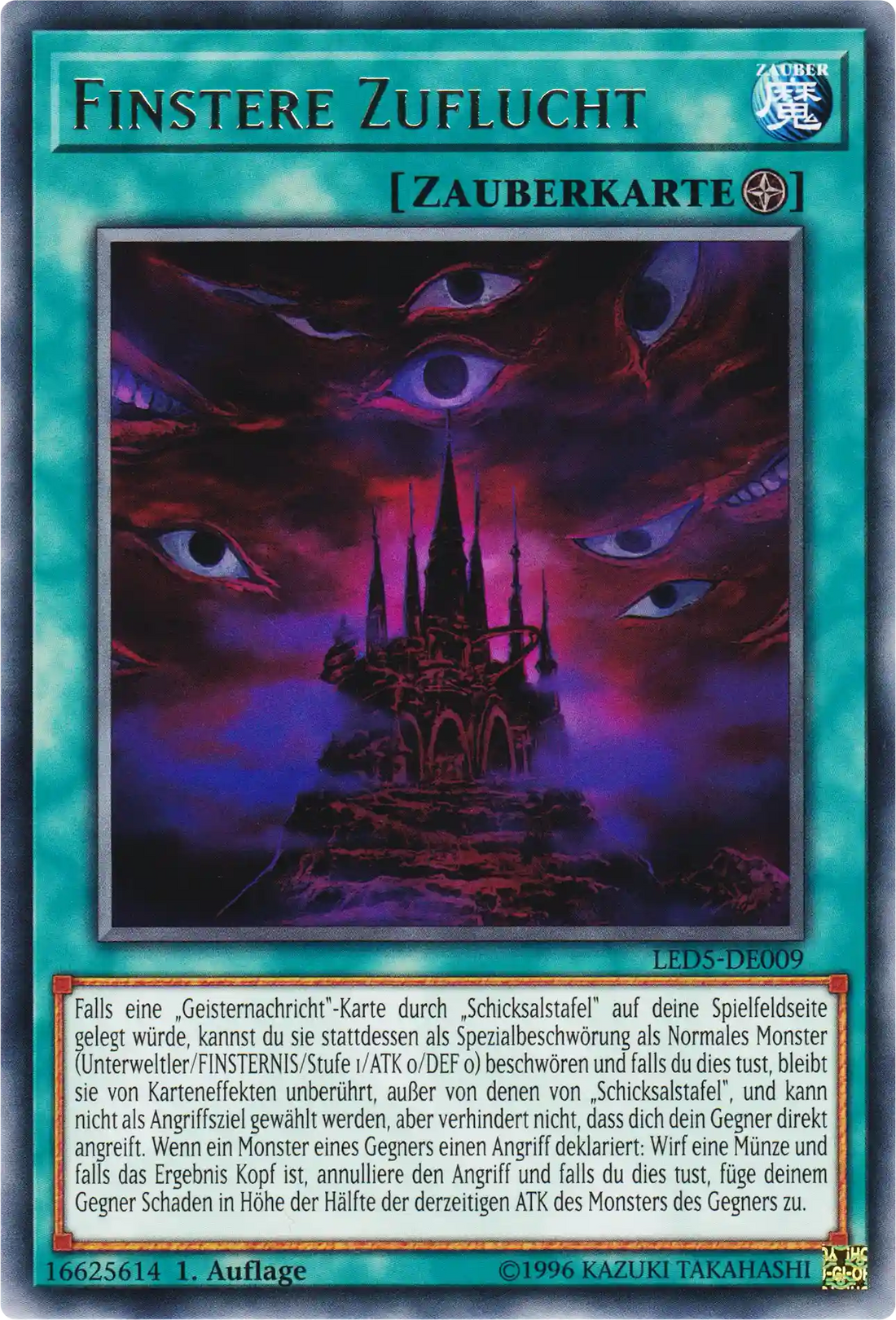 Finstere Zuflucht Yu-Gi-Oh! Karte LED5-DE009 Rare