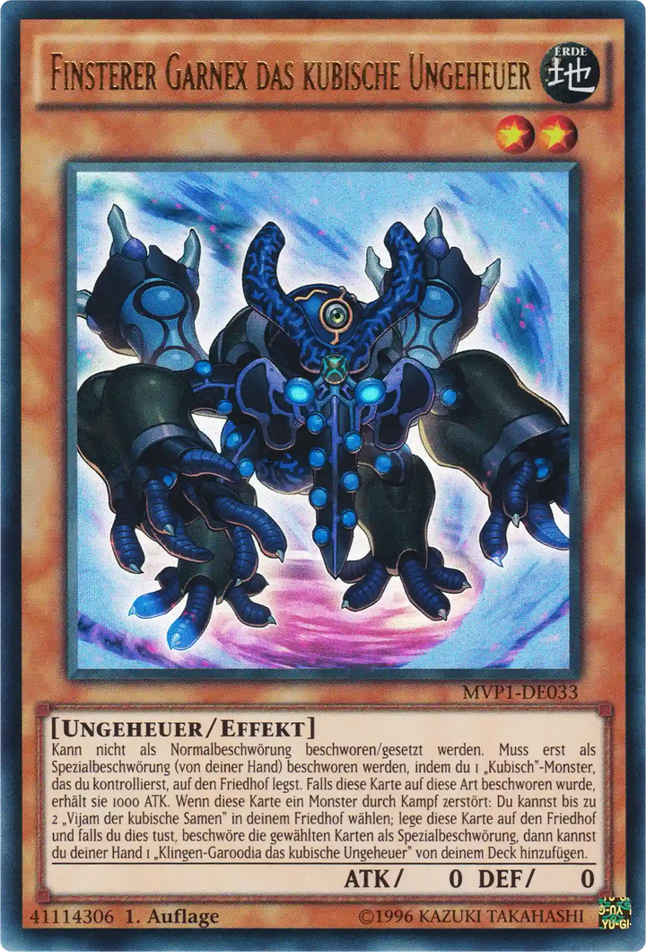 Finsterer Garnex das kubische Ungeheuer Yu-Gi-Oh! Karte MVP1-DE033 Ultra Rare