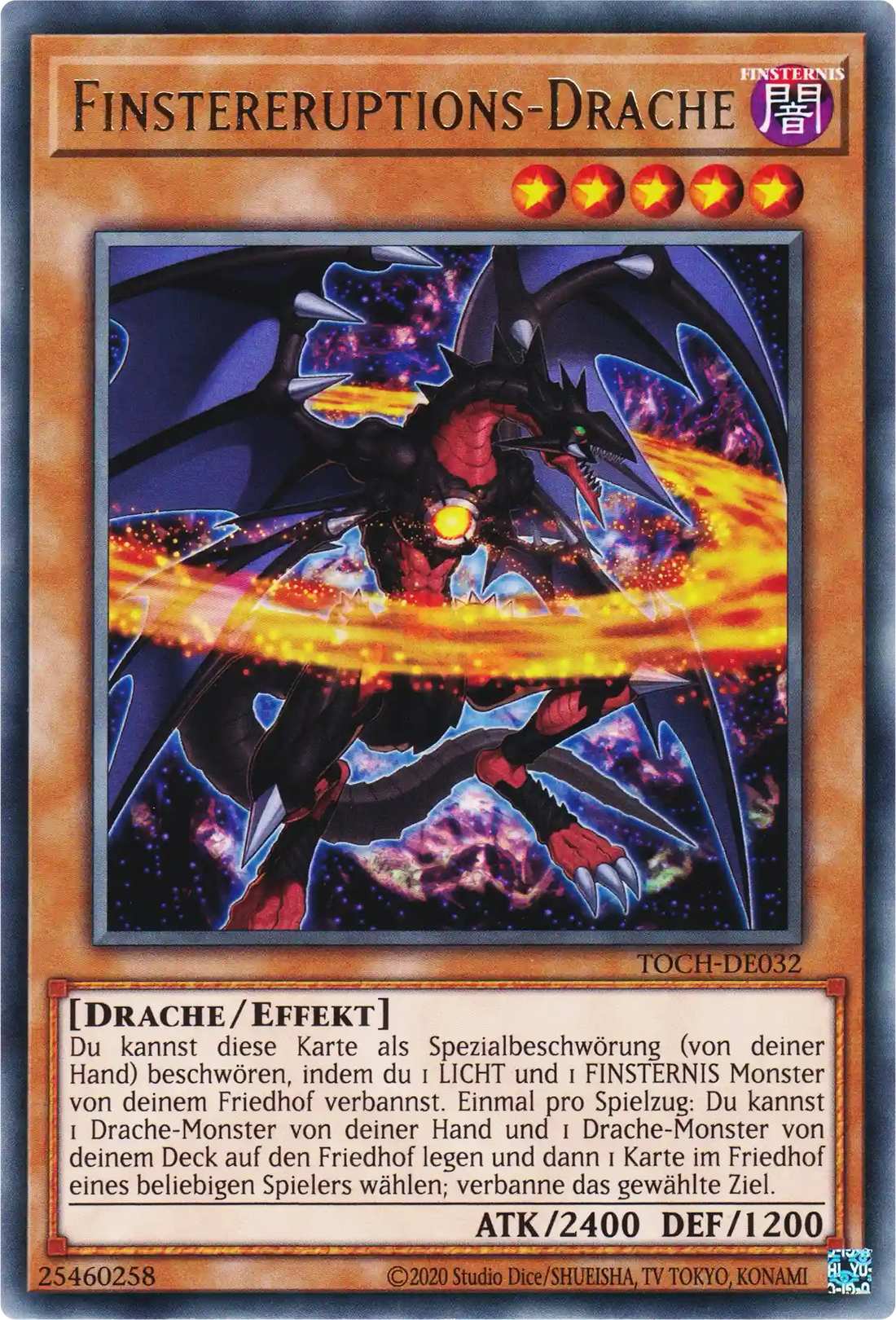 Finstereruptions-Drache Yu-Gi-Oh! Karte TOCH-DE032 Rare
