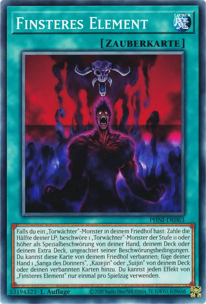 Finsteres Element Yu-Gi-Oh! Karte PHNI-DE063 Common