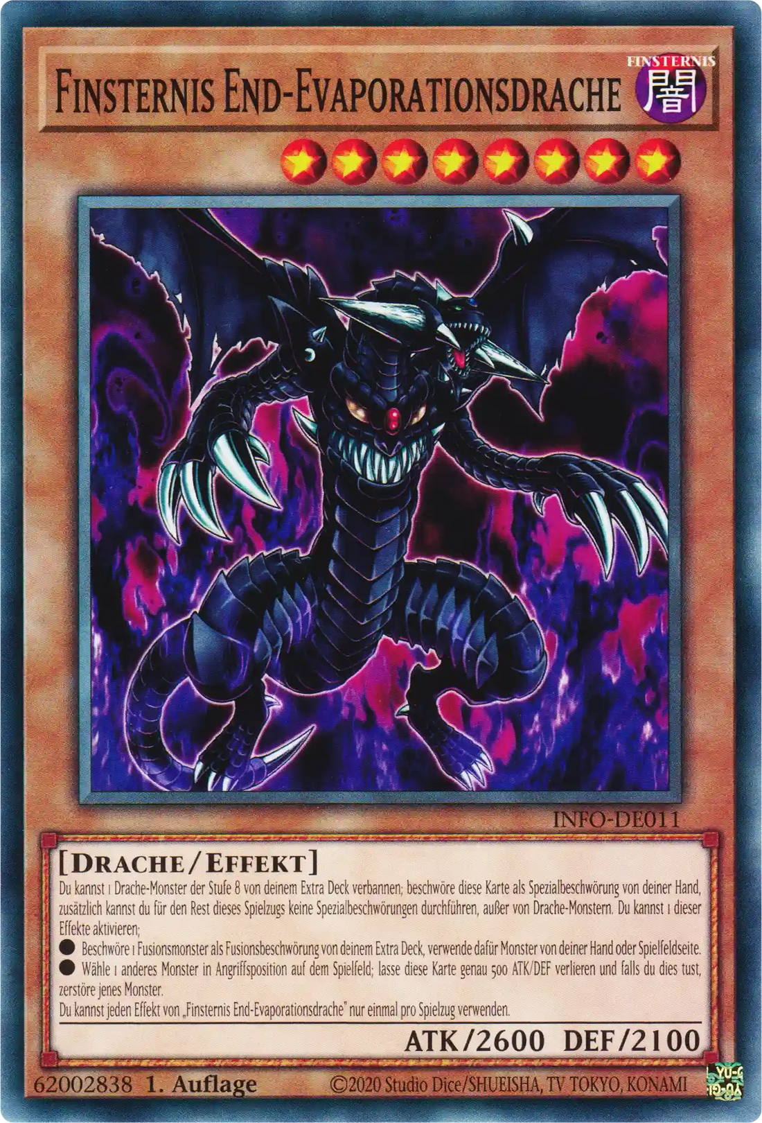 Finsternis End-Evaporationsdrache Yu-Gi-Oh! Karte INFO-DE011 Common