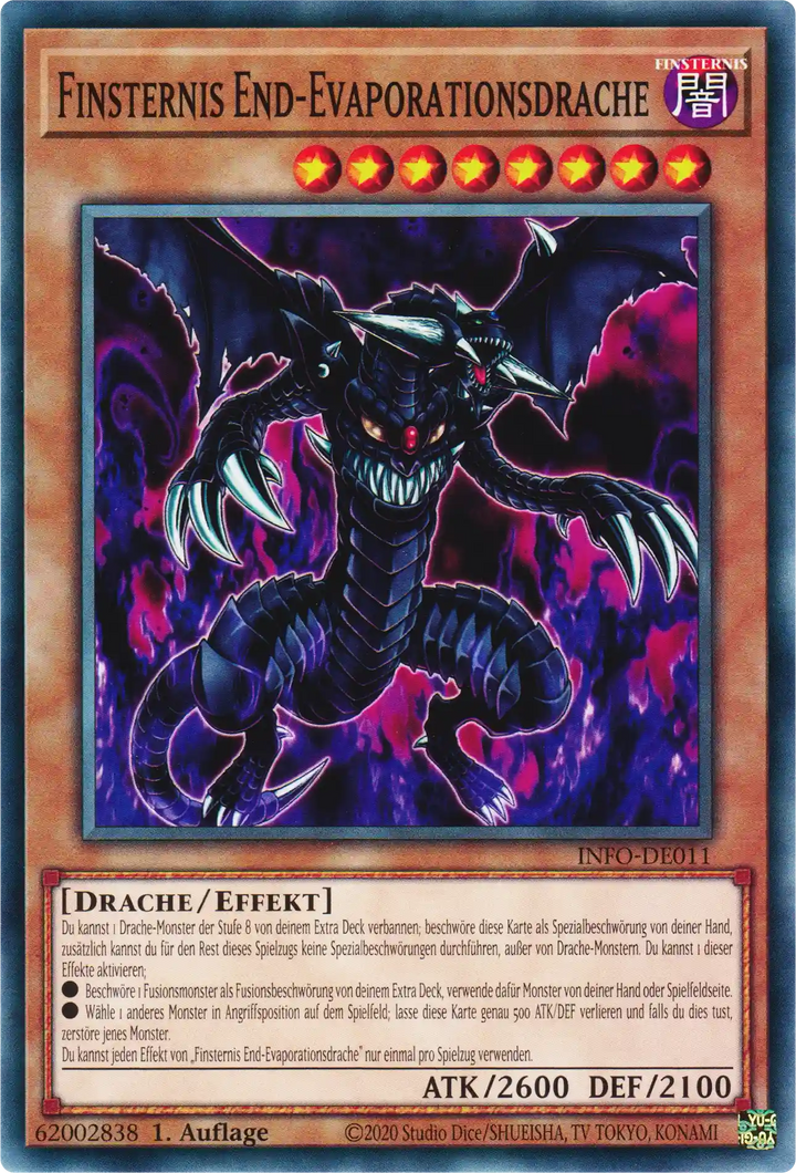Finsternis End-Evaporationsdrache Yu-Gi-Oh! Karte INFO-DE011 Common