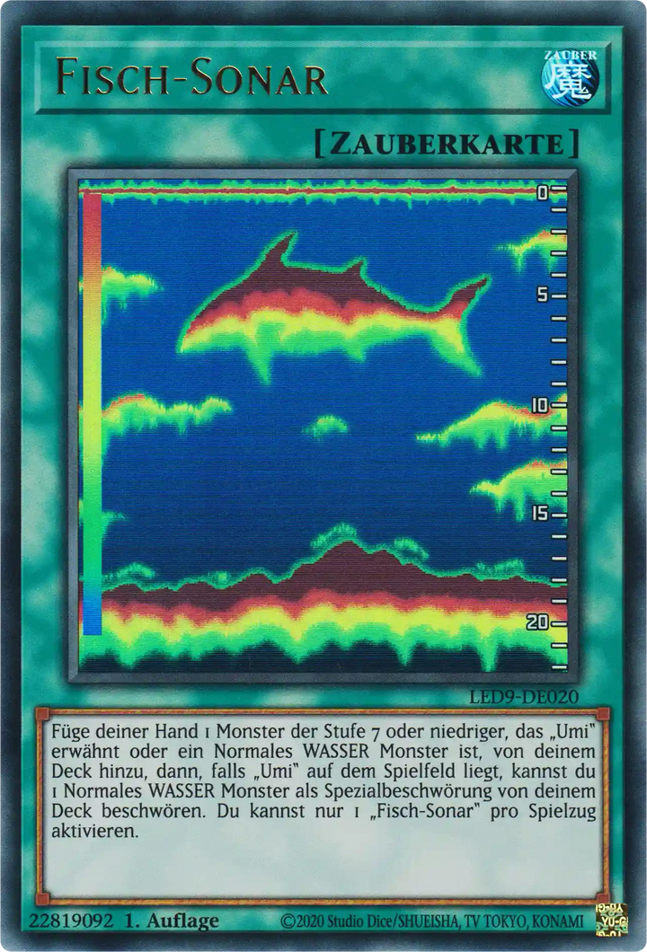 Fisch-Sonar Yu-Gi-Oh! Karte LED9-DE020 Ultra Rare