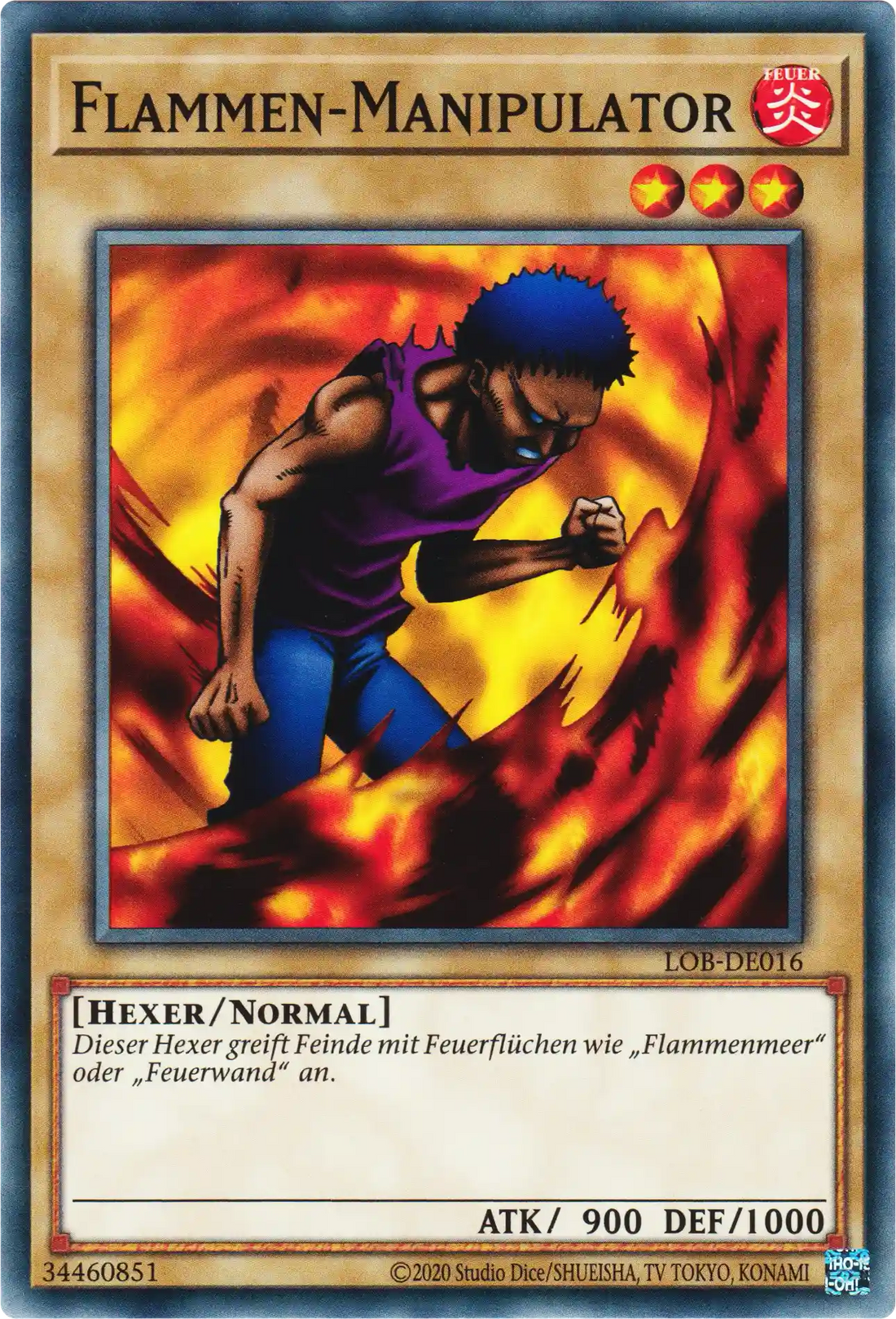 Flammen-Manipulator Yu-Gi-Oh! Karte LOB-DE016 Common