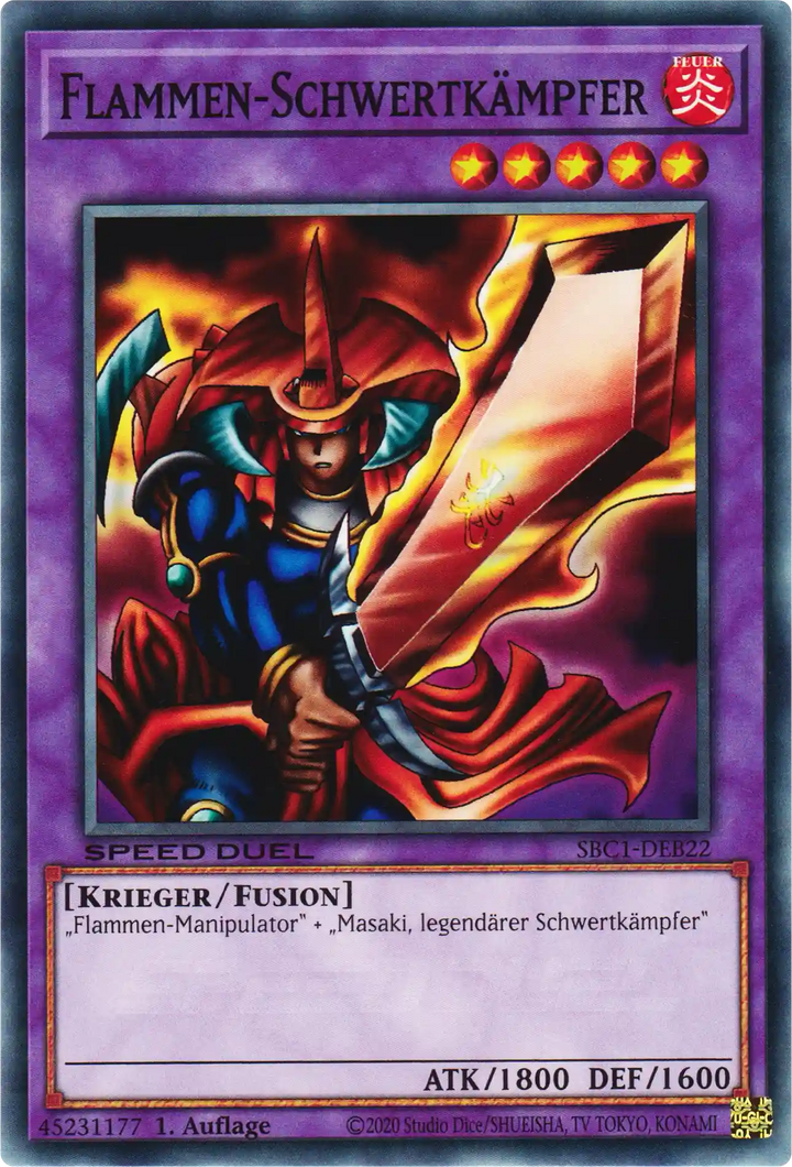 Flammen-Schwertkämpfer Yu-Gi-Oh! Karte SBC1-DEB22 Common