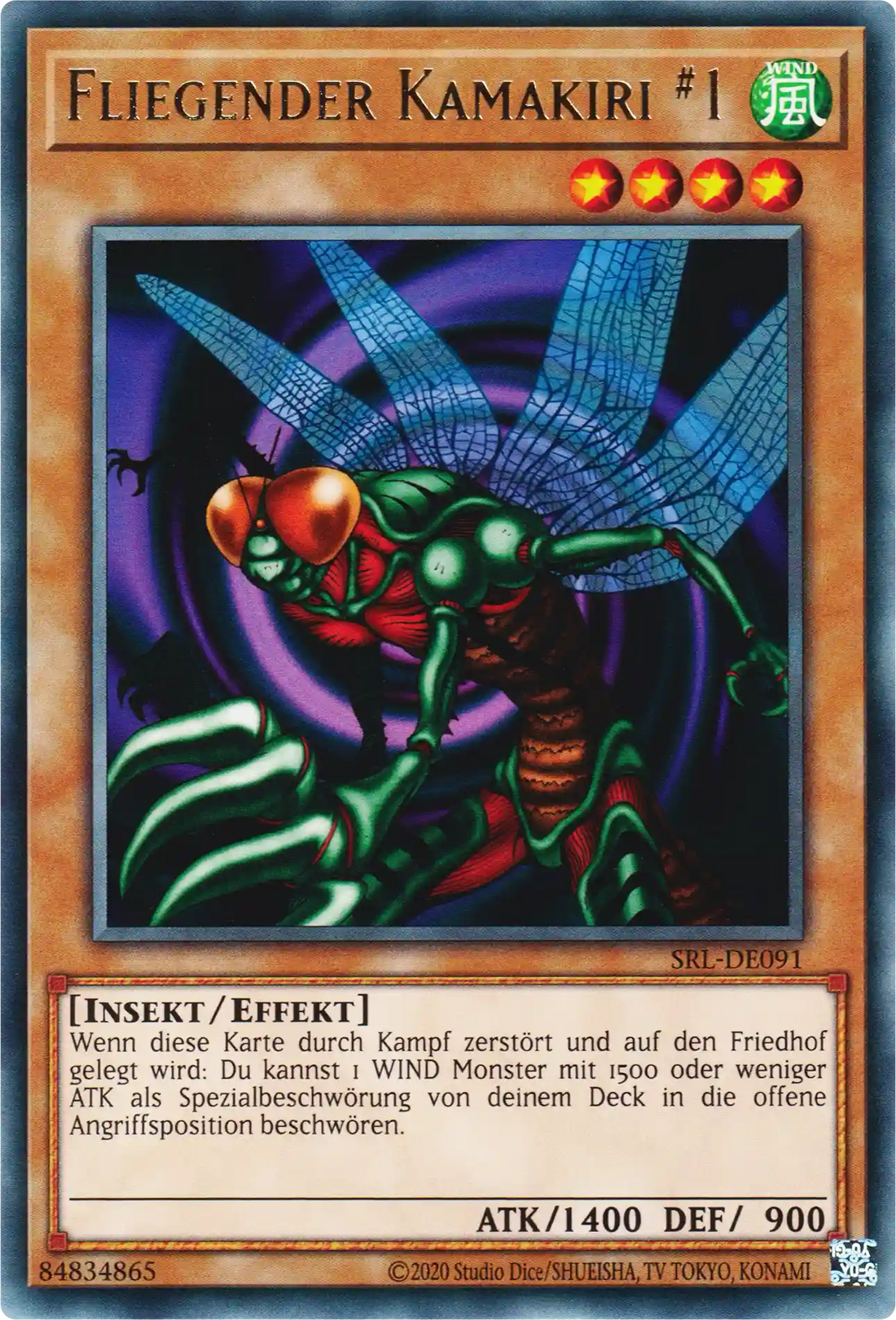 Fliegender Kamakiri #1 Yu-Gi-Oh! Karte SRL-DE091 Rare
