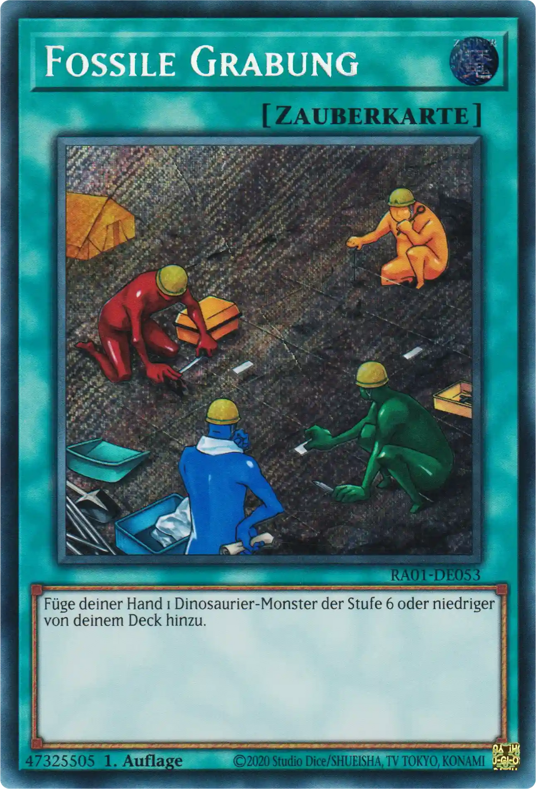 Fossile Grabung Yu-Gi-Oh! Karte RA01-DE053 Secret Rare