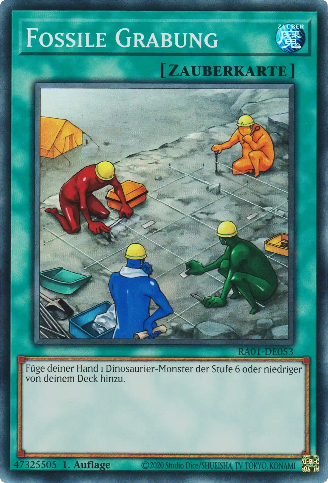 Fossile Grabung Yu-Gi-Oh! Karte RA01-DE053 Super Rare
