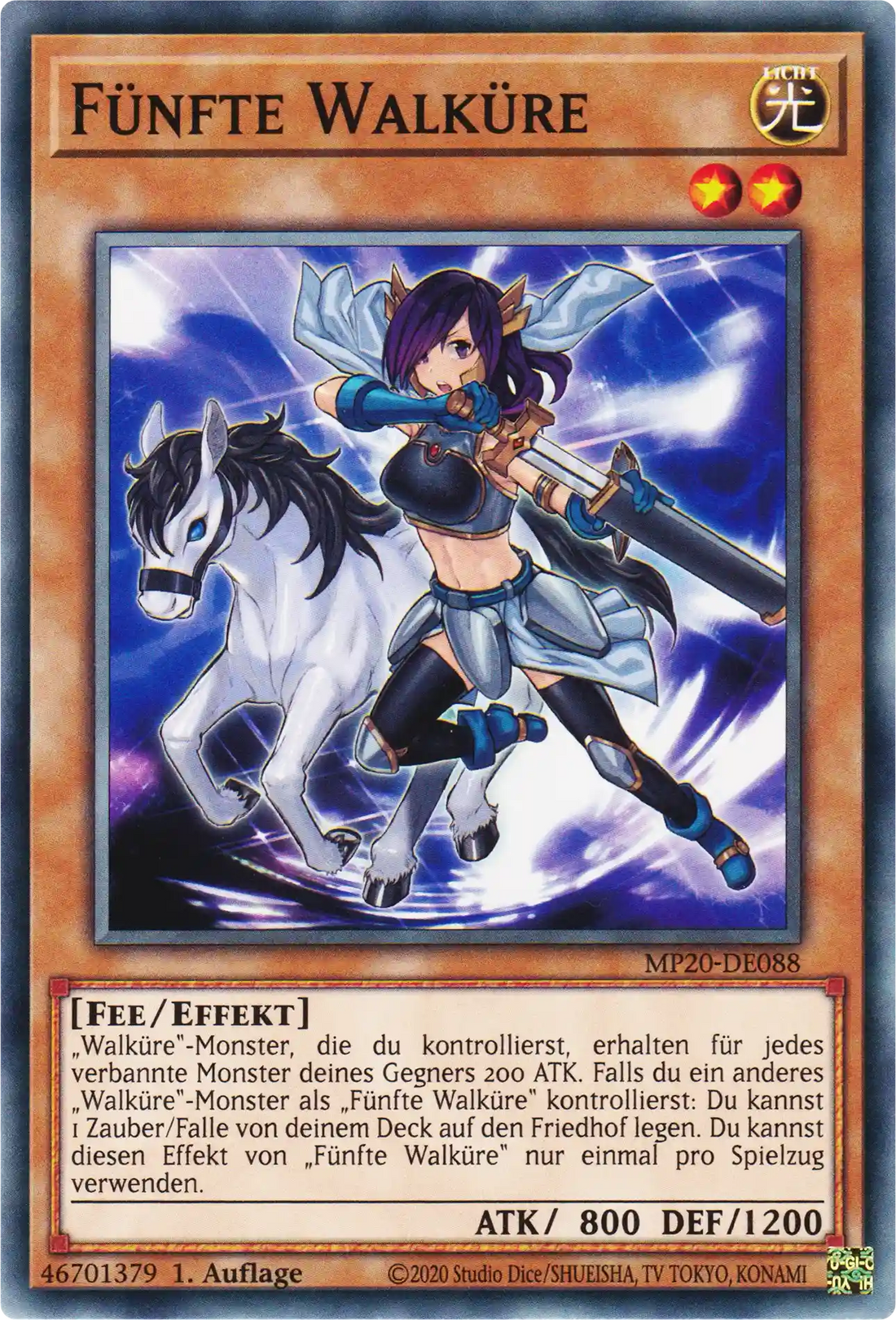 Fünfte Walküre Yu-Gi-Oh! Karte MP20-DE088 Common