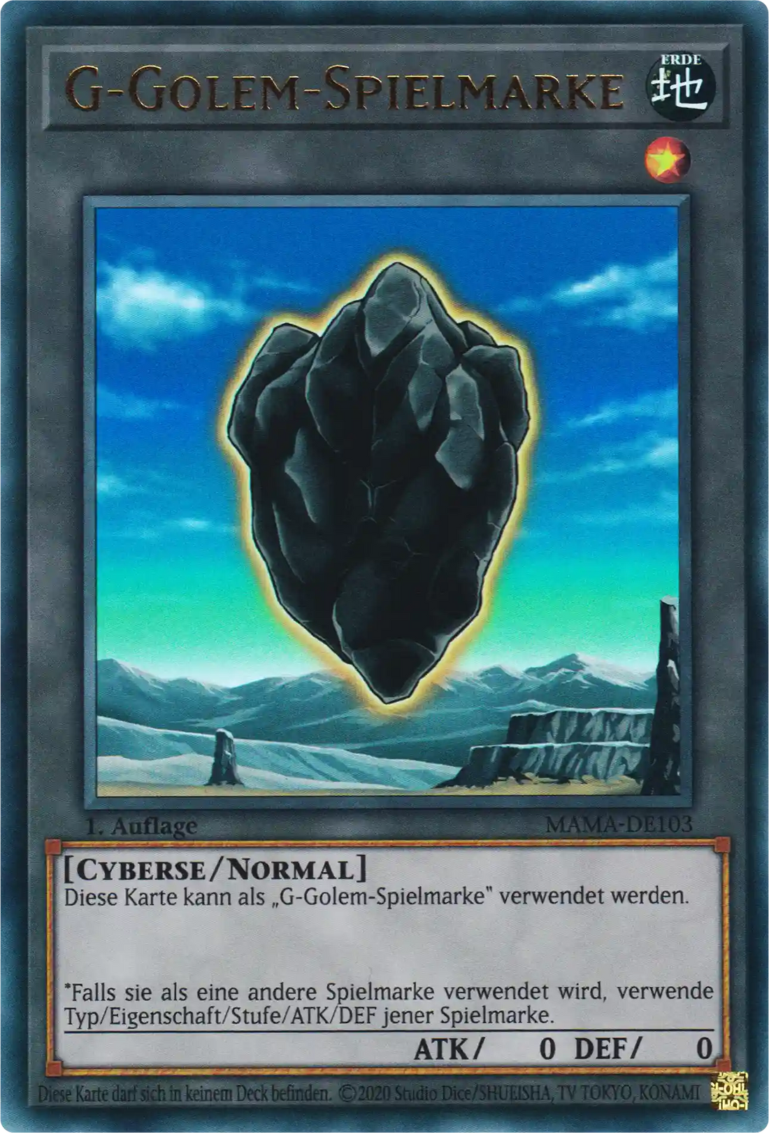 G-Golem-Spielmarke Yu-Gi-Oh! Karte MAMA-DE103 Ultra Rare