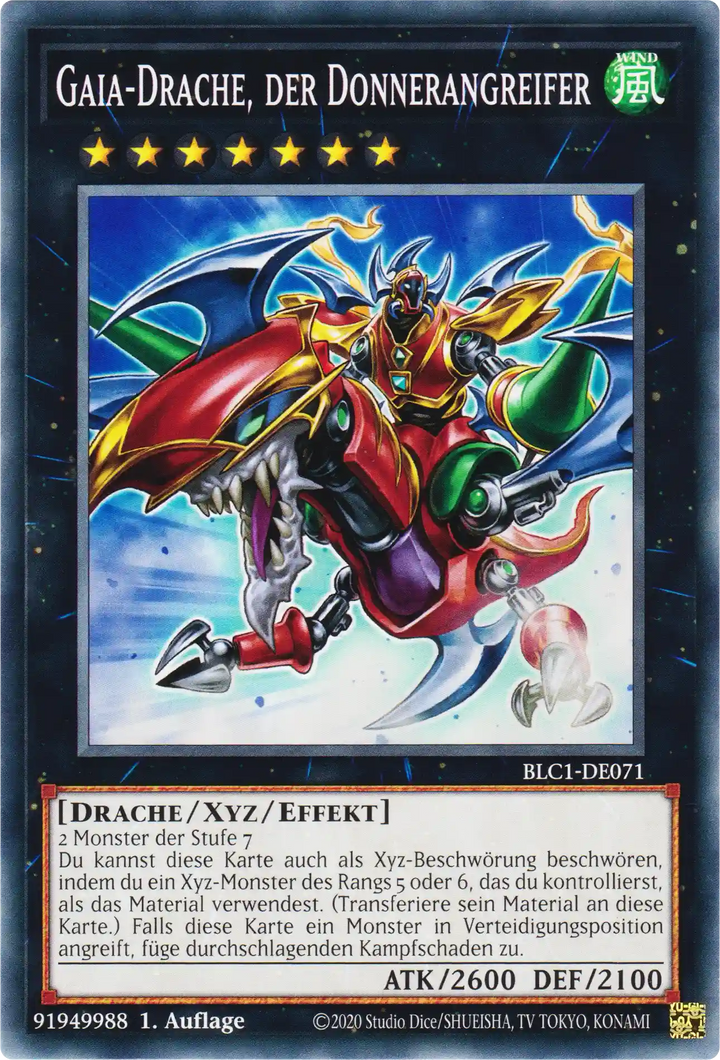 Gaia-Drache, der Donnerangreifer Yu-Gi-Oh! Karte BLC1-DE071 Common