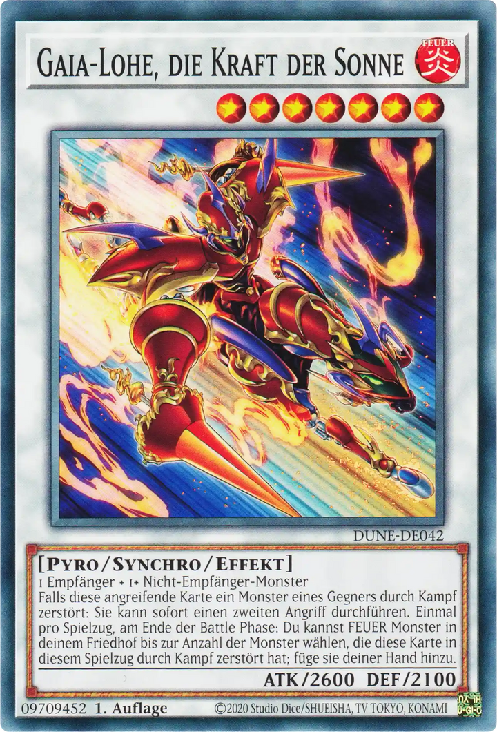 Gaia-Lohe, die Kraft der Sonne Yu-Gi-Oh! Karte DUNE-DE042 Common