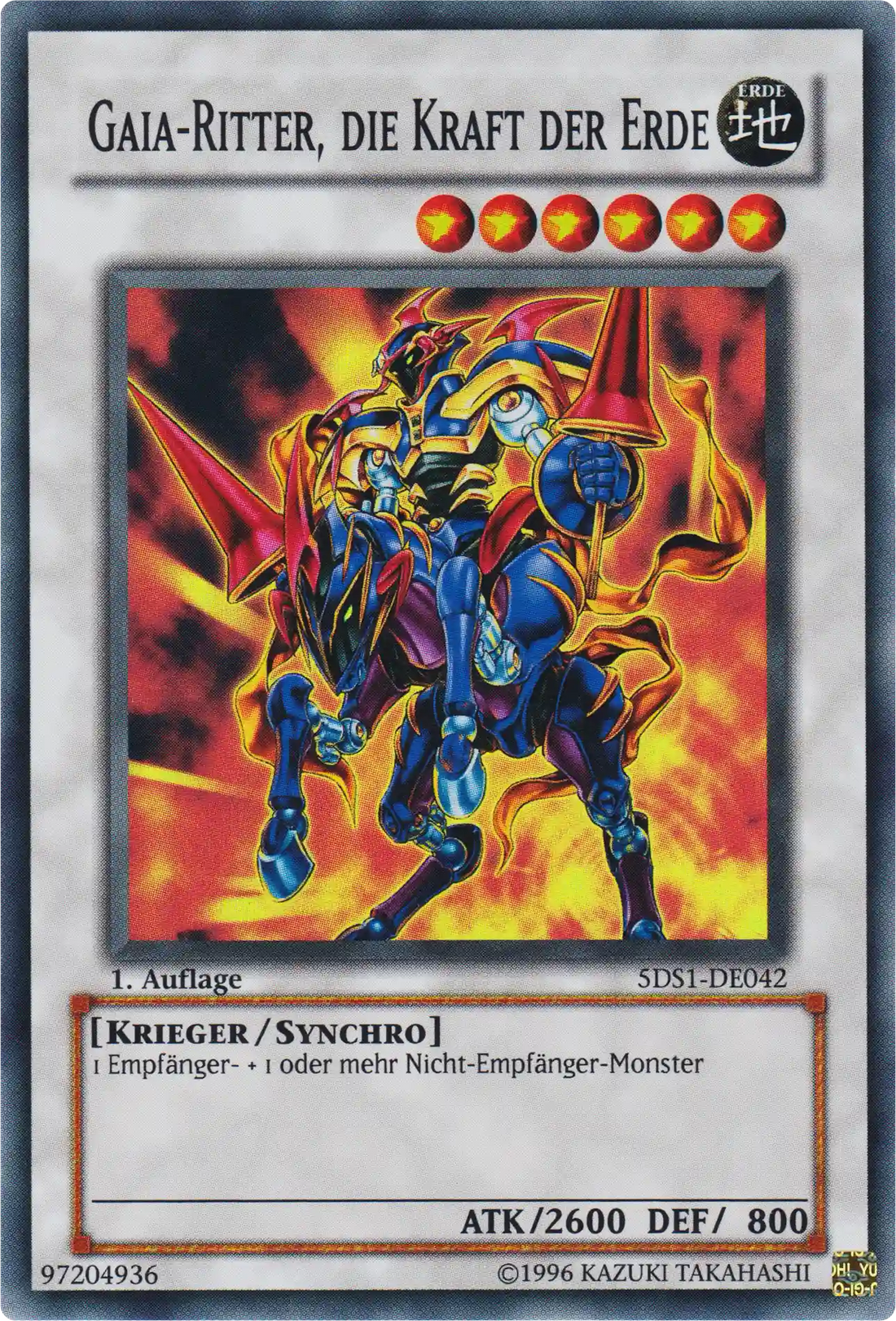 Gaia-Ritter, die Kraft der Erde Yu-Gi-Oh! Karte 5DS1-DE042 Super Rare
