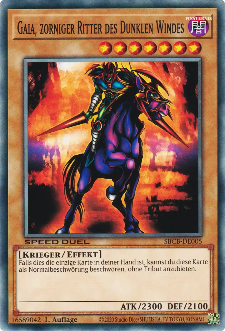 Gaia, zorniger Ritter des Dunklen Windes Yu-Gi-Oh! Karte SBCB-DE005 Common