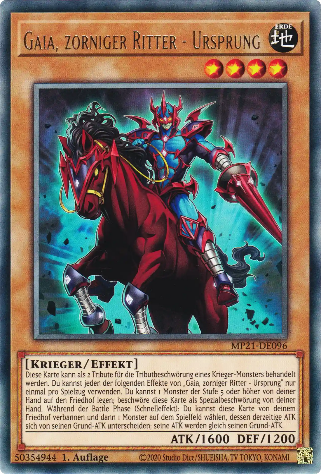 Gaia, zorniger Ritter - Ursprung Yu-Gi-Oh! Karte MP21-DE096 Rare