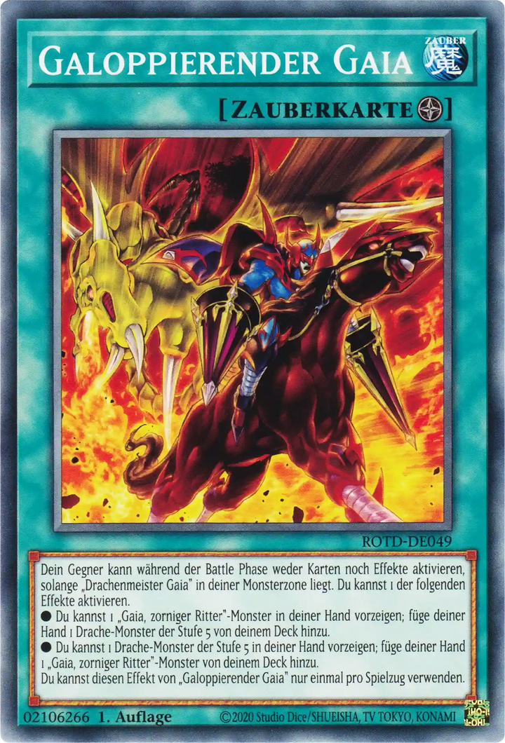 Galoppierender Gaia Yu-Gi-Oh! Karte ROTD-DE049 Common