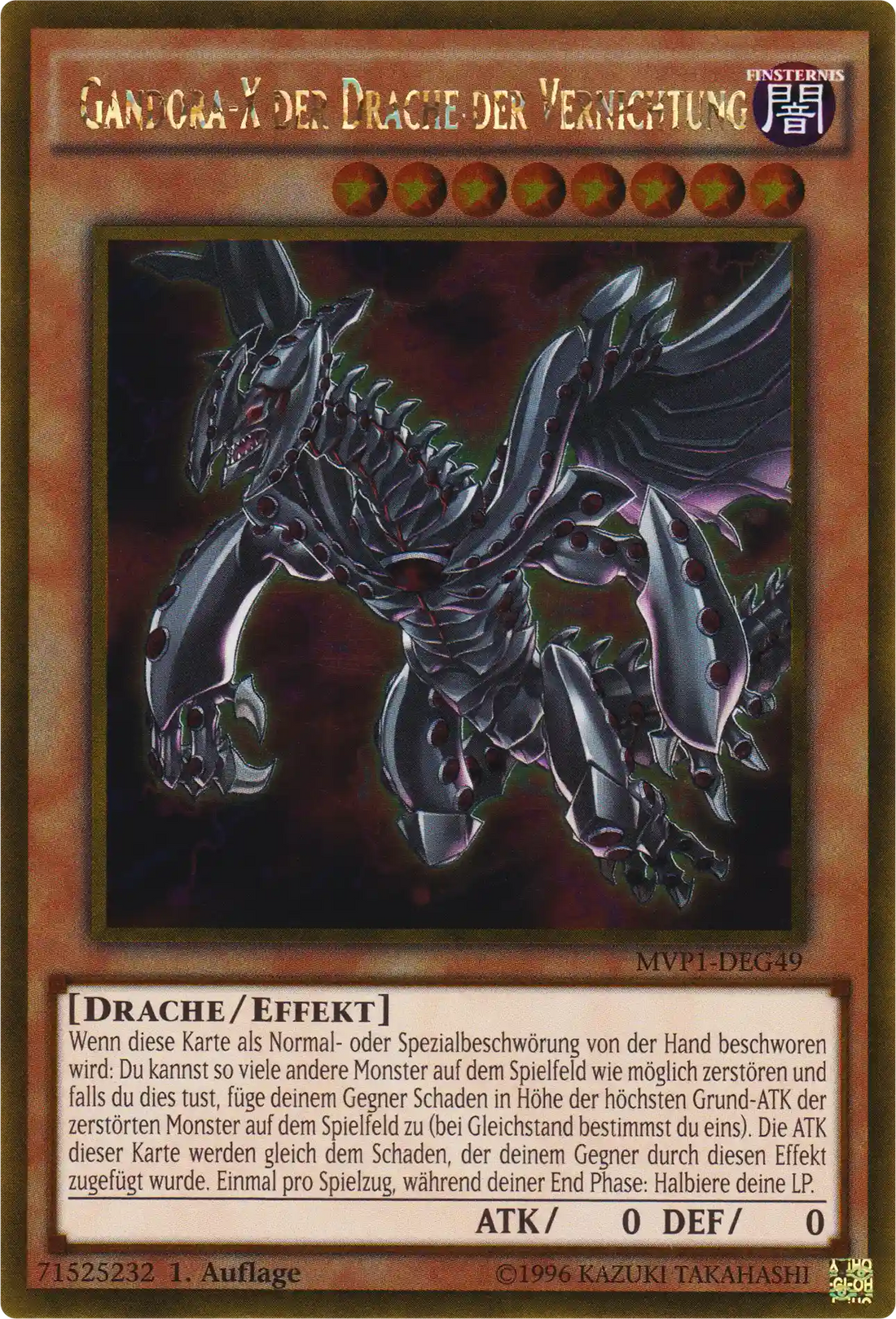 Gandora-X der Drache der Vernichtung Yu-Gi-Oh! Karte MVP1-DEG49 Gold Rare