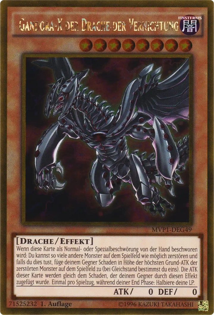 Gandora-X der Drache der Vernichtung Yu-Gi-Oh! Karte MVP1-DEG49 Gold Rare