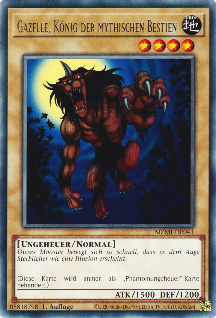 Gazelle, König der mythischen Bestien Yu-Gi-Oh! Karte MZMI-DE041 Rare