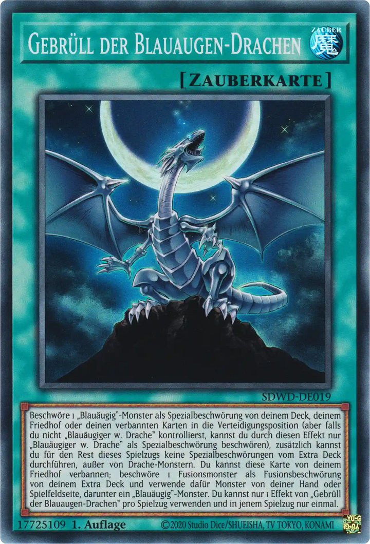 Gebrüll der Blauaugen-Drachen Yu-Gi-Oh! Karte SDWD-DE019 Super Rare