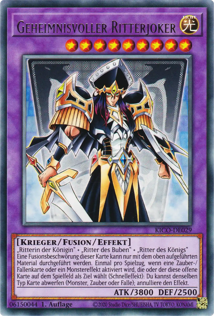 Geheimnisvoller Ritterjoker Yu-Gi-Oh! Karte KICO-DE029 Rare
