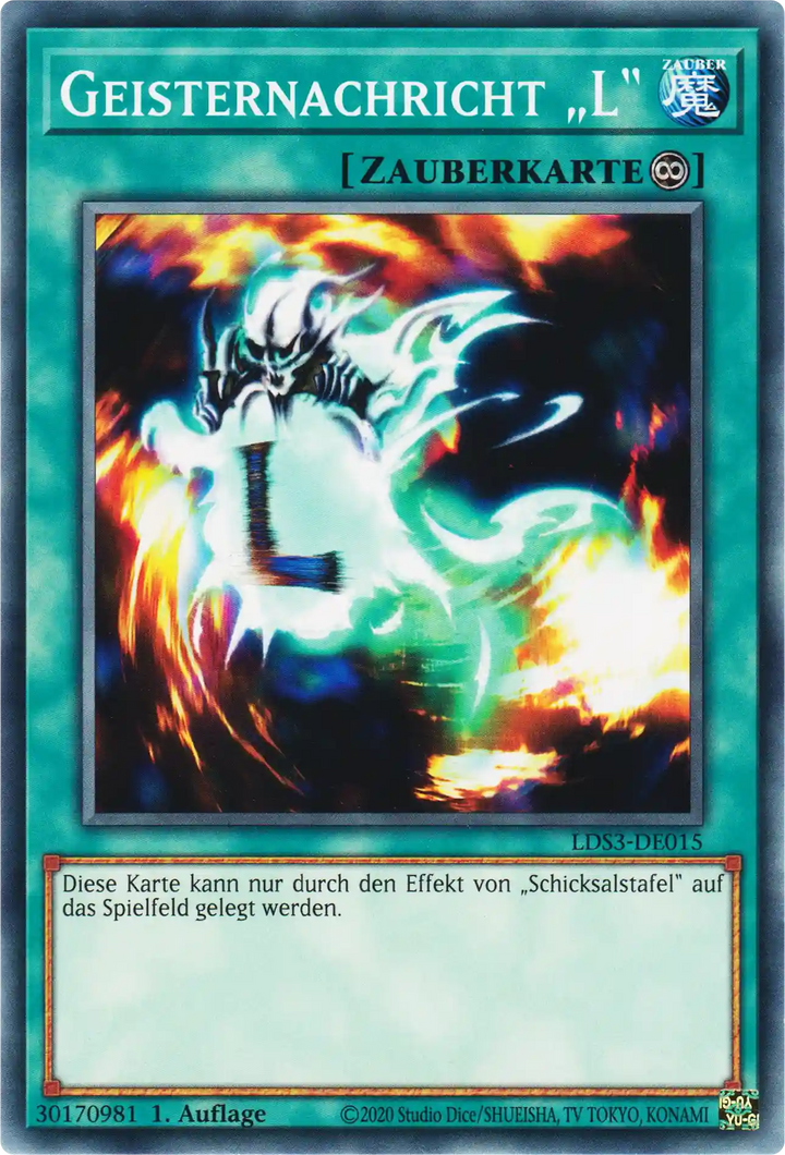 Geisternachricht „L“ Yu-Gi-Oh! Karte LDS3-DE015 Common