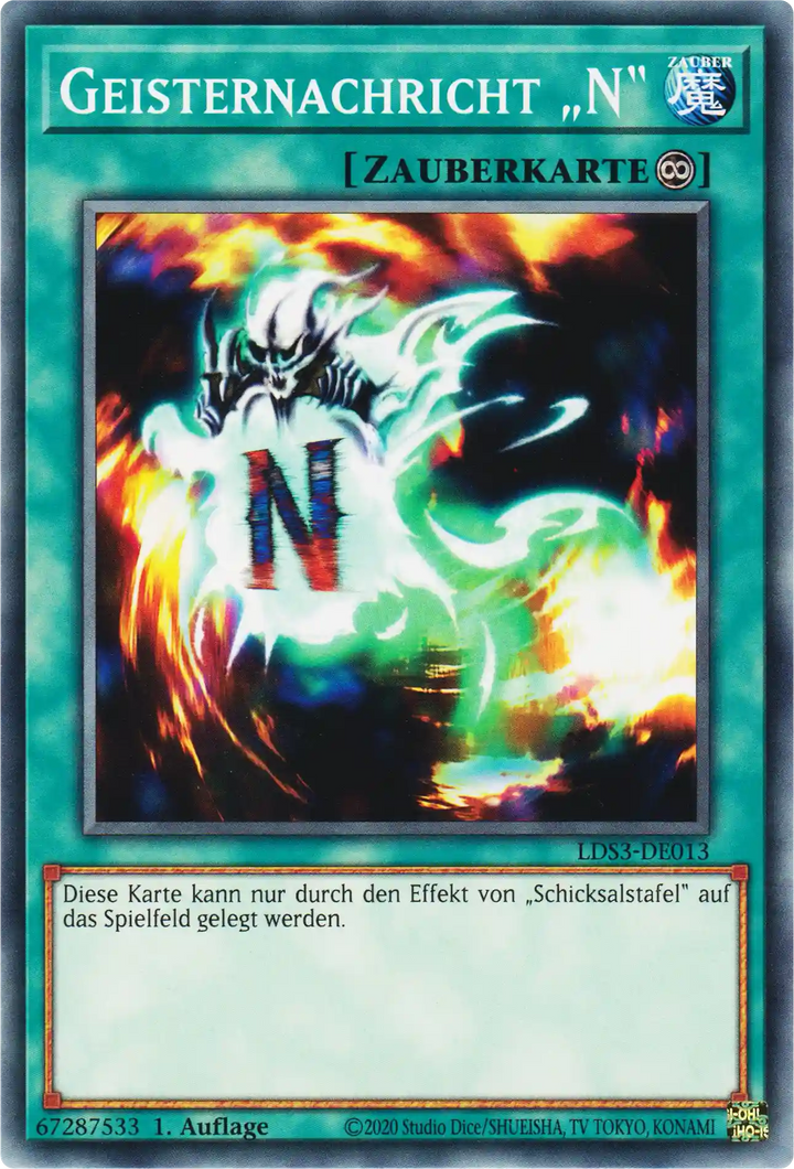 Geisternachricht „N“ Yu-Gi-Oh! Karte LDS3-DE013 Common