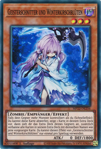 Geisterschnitter und Winterkirschblüten Yu-Gi-Oh! Karte MP22-DE256 Super Rare