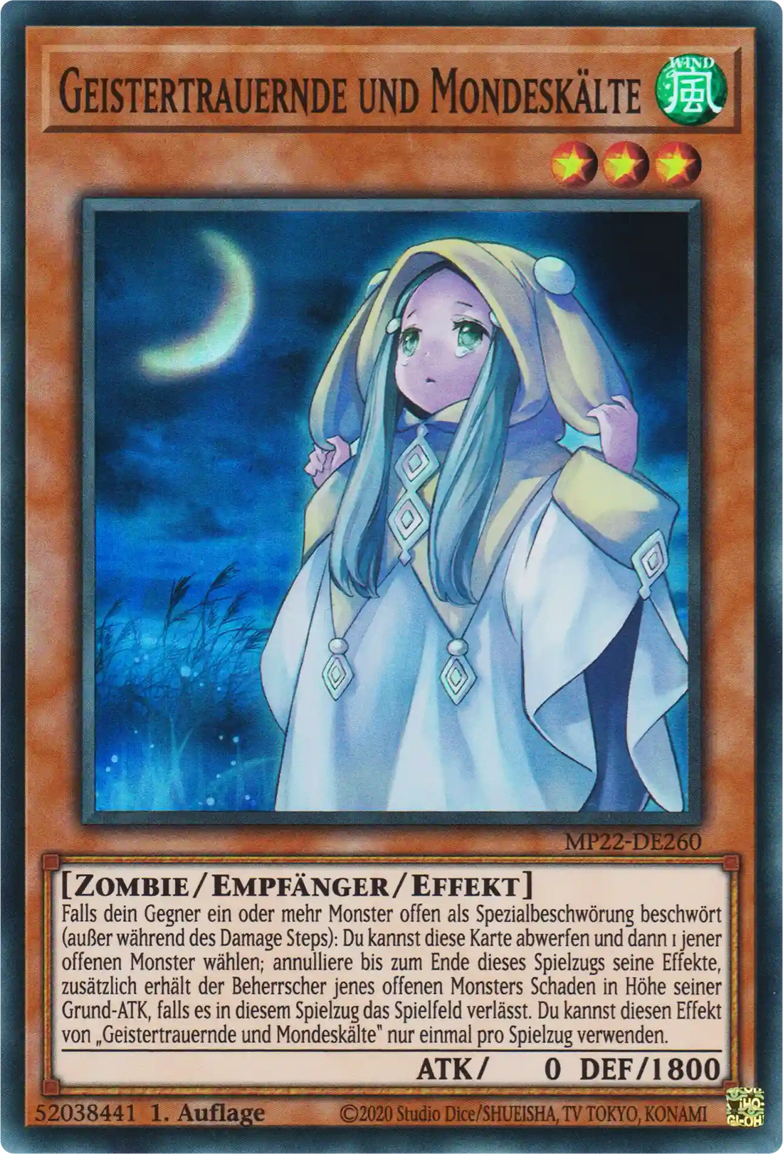 Geistertrauernde und Mondeskälte Yu-Gi-Oh! Karte MP22-DE260 Super Rare