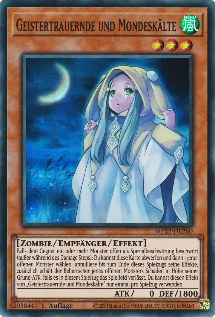 Geistertrauernde und Mondeskälte Yu-Gi-Oh! Karte MP22-DE260 Super Rare