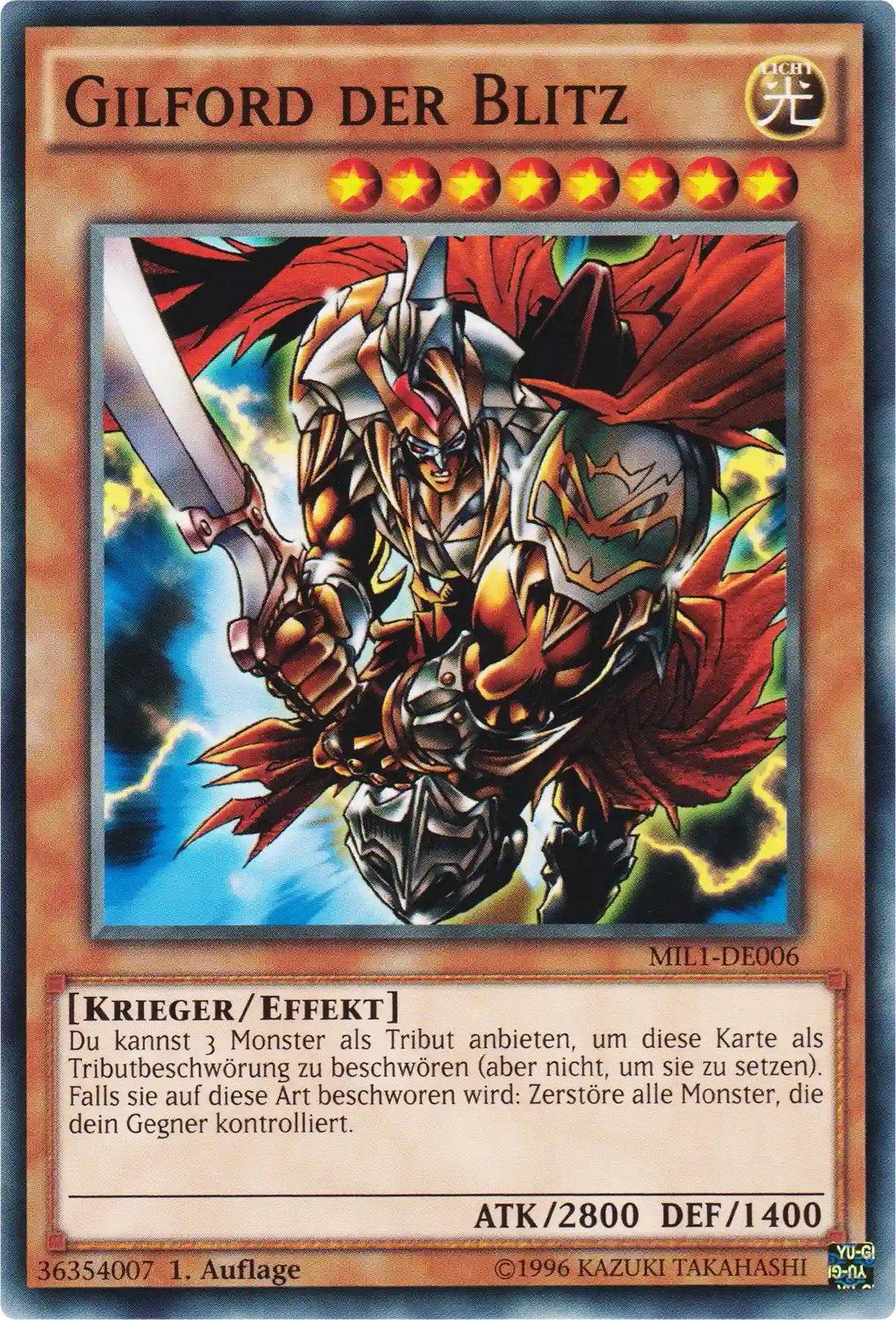Gilford der Blitz Yu-Gi-Oh! Karte MIL1-DE006 Common