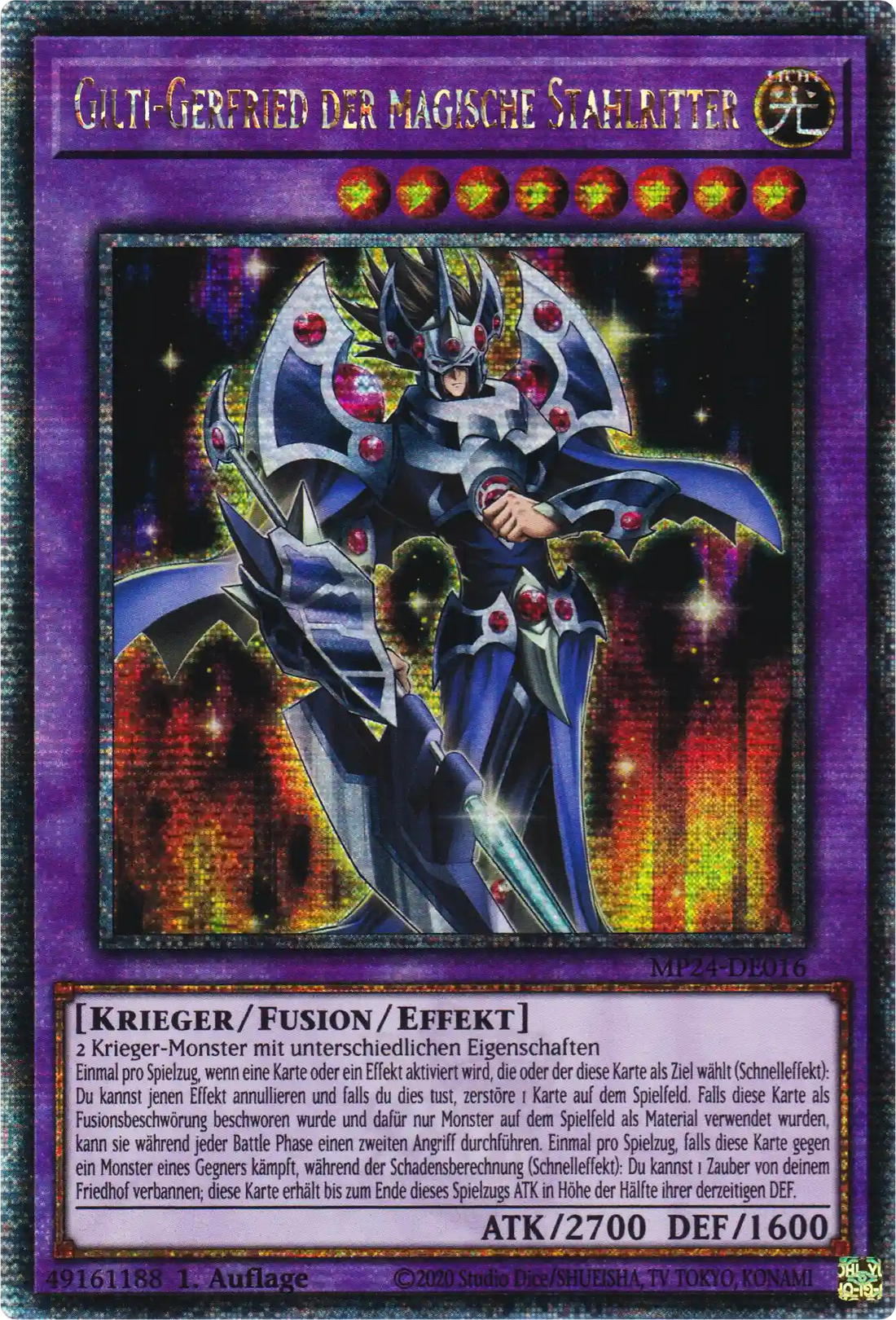 Gilti-Gerfried der magische Stahlritter Yu-Gi-Oh! Karte MP24-DE016 Quarter Century Secret Rare