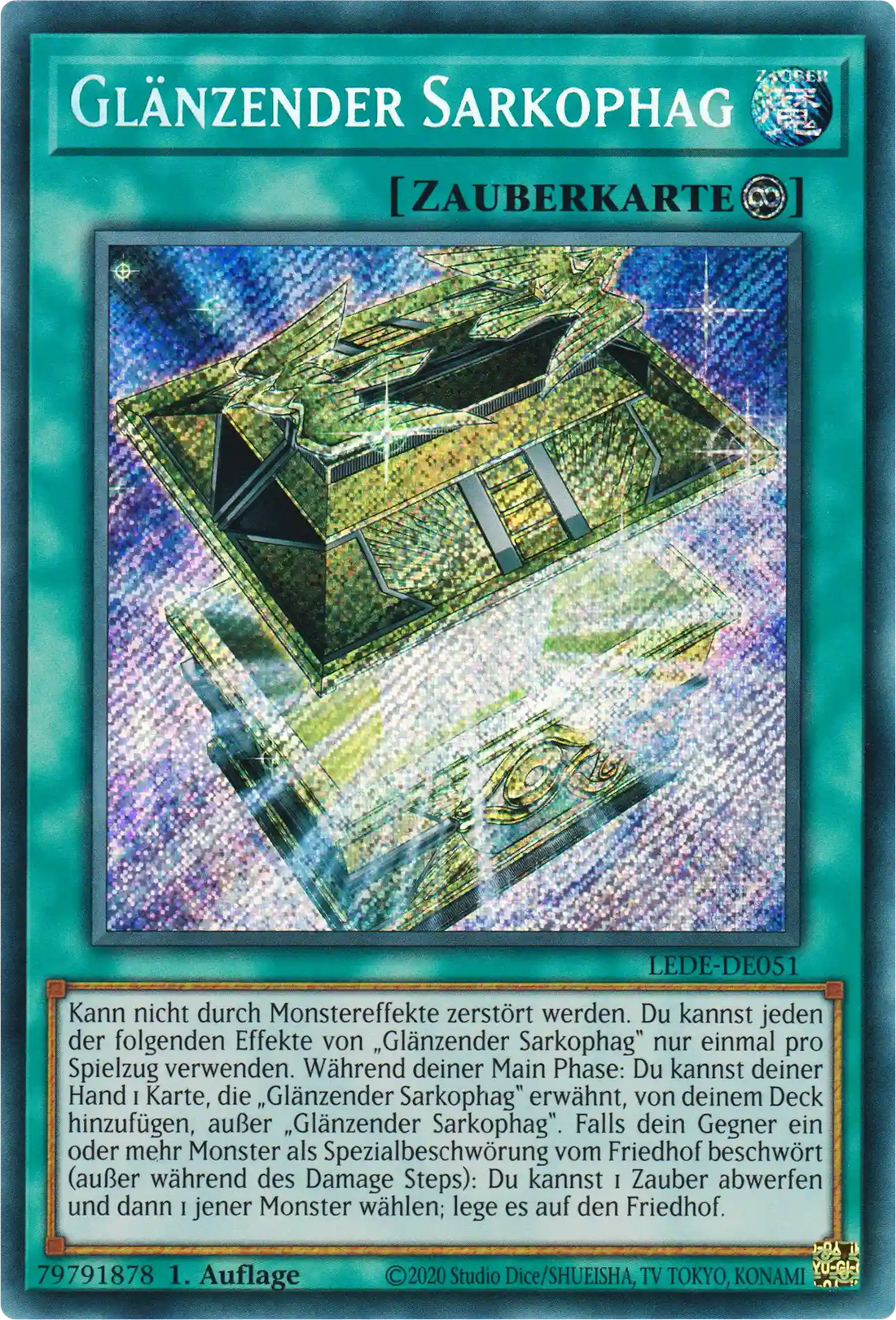 Glänzender Sarkophag Yu-Gi-Oh! Karte LEDE-DE051 Secret Rare