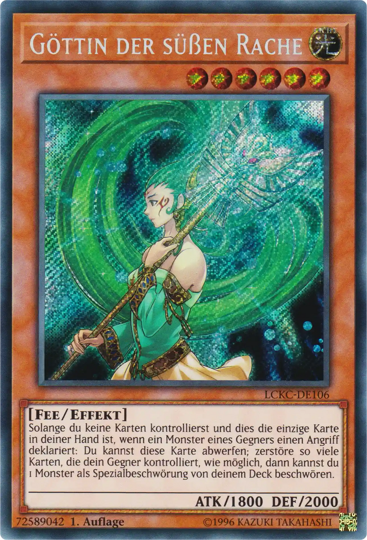 Göttin der süßen Rache Yu-Gi-Oh! Karte LCKC-DE106 Secret Rare