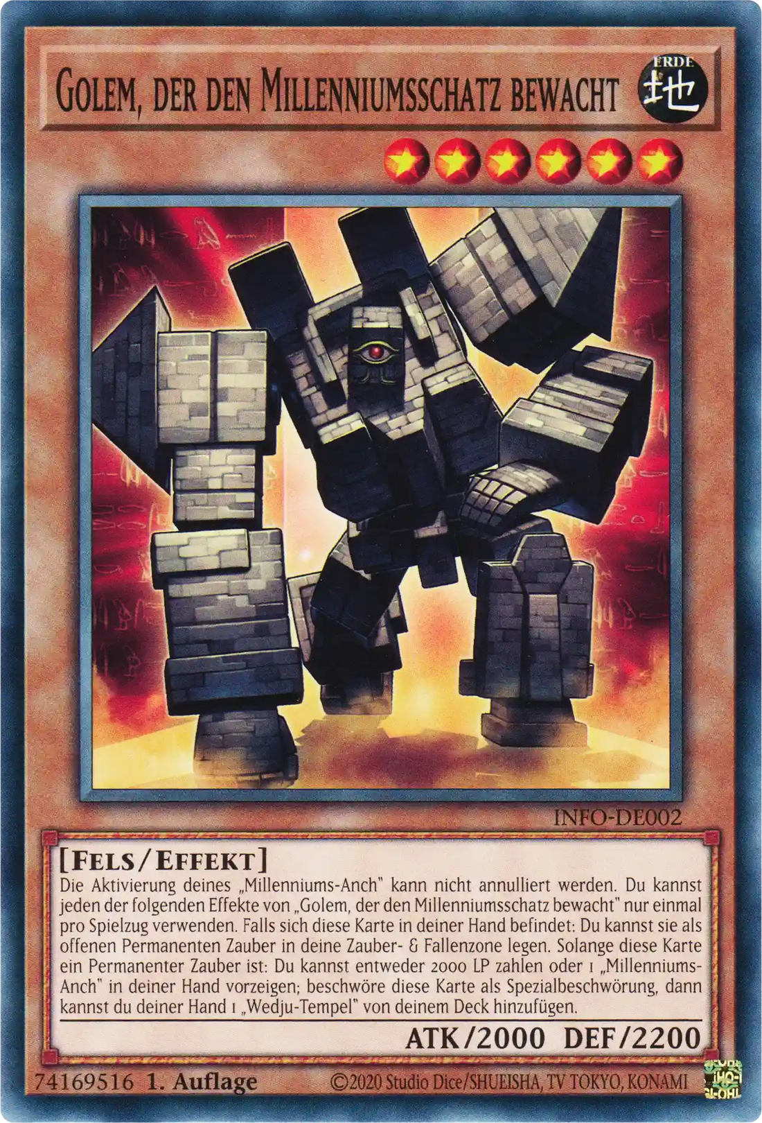 Golem, der den Millenniumsschatz bewacht Yu-Gi-Oh! Karte INFO-DE002 Common