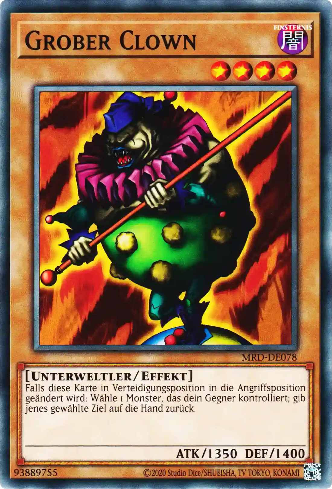 Grober Clown Yu-Gi-Oh! Karte MRD-DE078 Common