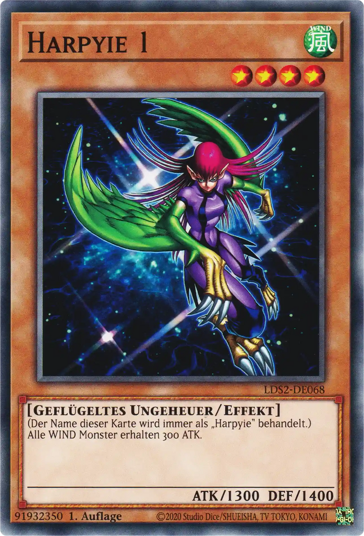 Harpyie 1 Yu-Gi-Oh! Karte LDS2-DE068 Common