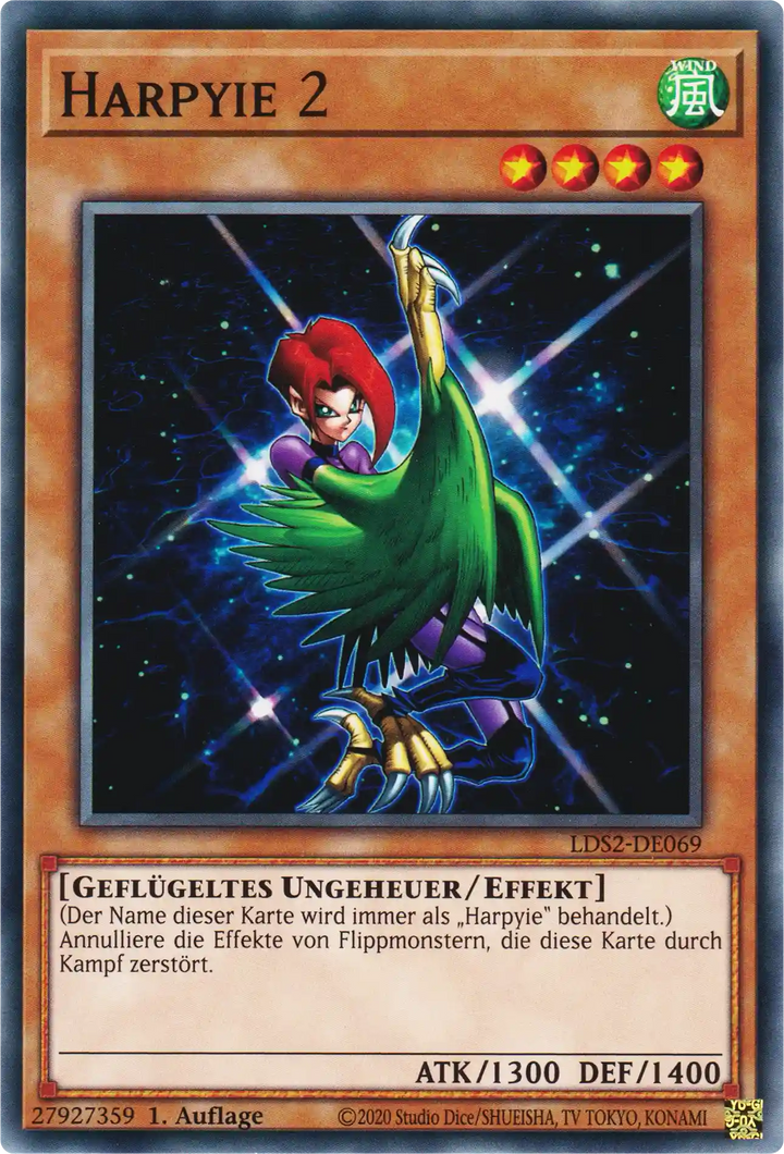 Harpyie 2 Yu-Gi-Oh! Karte LDS2-DE069 Common